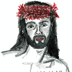 Sainte-Face (autoportrait) | 1988 | crayons gras sur papier